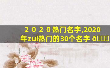 ２０２０热门名字,2020年zui
热门的30个名字 🐎